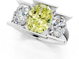 White gold Three Stone Fancy Yellow Oval Cut Cut Channel Set Diamond Ring_37