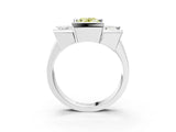 White gold Three Stone Fancy Yellow Oval Cut Cut Channel Set Diamond Ring_39