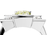White gold Three Stone Fancy Yellow Oval Cut Cut Channel Set Diamond Ring_40