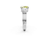 White gold Three-Stone Fancy Yellow Oval Cut Cut Classic Band Prong Setting Ring_2