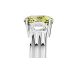 White gold Three-Stone Fancy Yellow Oval Cut Cut Classic Band Prong Setting Ring_5