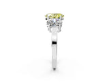 White gold Three-Stone Fancy Yellow Oval Cut Cut Diamond Engagement Ring with Flat Band and Four-Prong Setting_14