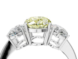 White gold Three-Stone Fancy Yellow Oval Cut Cut Diamond Engagement Ring with Flat Band and Four-Prong Setting_16