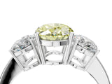 White gold Three-Stone Fancy Yellow Oval Cut Cut Diamond Engagement Ring with Flat Band and Four-Prong Setting_16