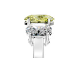 White gold Three-Stone Fancy Yellow Oval Cut Cut Diamond Engagement Ring with Flat Band and Four-Prong Setting_17