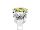 White gold Three-Stone Fancy Yellow Oval Cut Cut Diamond Engagement Ring with Flat Band and Four-Prong Setting_17
