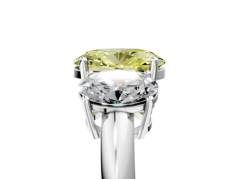 White gold Three-Stone Fancy Yellow Oval Cut Cut Diamond Engagement Ring with Prong Setting on a White Gold Band_53