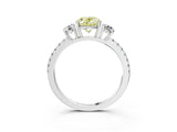 White gold Three-Stone Fancy Yellow Oval Cut Cut Diamond Pavé Band with Prong Setting_39
