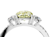 White gold Three-Stone Fancy Yellow Oval Cut Cut Diamond Pavé Band with Prong Setting_52