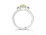 White gold Three-Stone Fancy Yellow Oval Cut Cut Diamond Pavé Band with Prong Setting_54