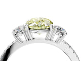 White gold Three-Stone Fancy Yellow Oval Cut Cut Diamond Pavé Band with Prong Setting_67