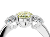 White gold Three-Stone Fancy Yellow Oval Cut Cut Diamond Ring with Channel Set Band and Four-Prong Setting_40