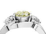 White gold Three-Stone Fancy Yellow Oval Cut Cut Diamond Split Shank Prong Set Ring_16
