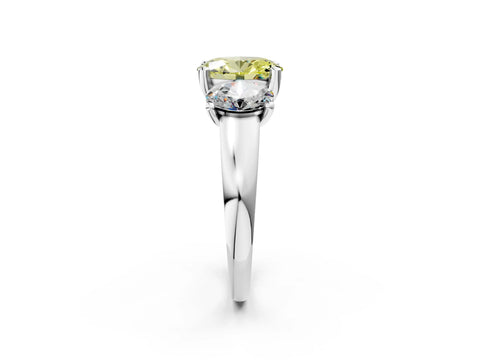 White gold Three-Stone Fancy Yellow Oval Cut Cut Solitaire Ring with Classic Prong Setting_14