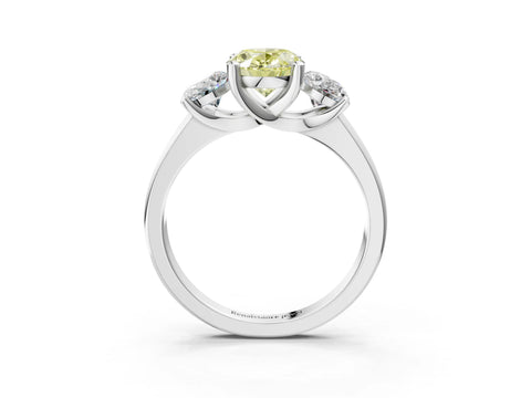 White gold Three-Stone Fancy Yellow Oval Cut Cut Solitaire Ring with Classic Prong Setting_15