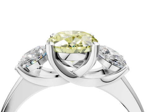 White gold Three-Stone Fancy Yellow Oval Cut Cut Solitaire Ring with Classic Prong Setting_16