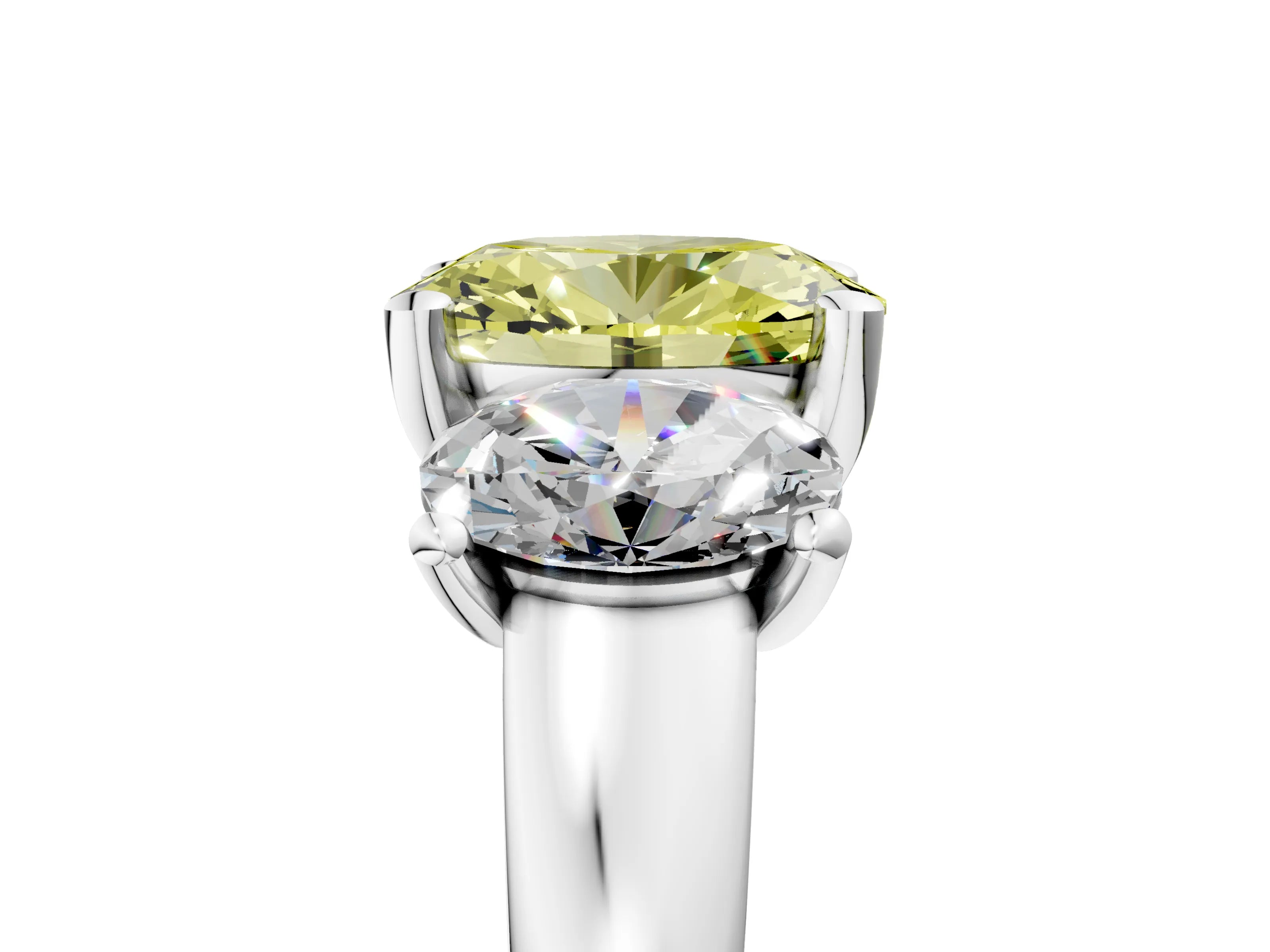 White gold Three-Stone Fancy Yellow Oval Cut Cut Solitaire Ring with Classic Prong Setting_17
