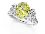 White gold Three-Stone Fancy Yellow Oval Cut Diamond Braided Band Ring with Four-Prong Setting_33