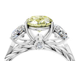 White gold Three-Stone Fancy Yellow Oval Cut Diamond Braided Band Ring with Four-Prong Setting_36