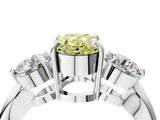 White gold Three-Stone Fancy Yellow Oval Cut Diamond Channel Set Engagement Ring with Prong Setting_16