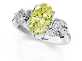 White gold Three-Stone Fancy Yellow Oval Cut Diamond Channel Set Engagement Ring with Prong Setting_37