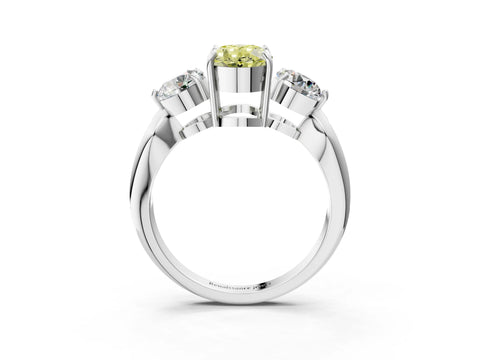 White gold Three-Stone Fancy Yellow Oval Cut Diamond Channel Set Engagement Ring with Prong Setting_39