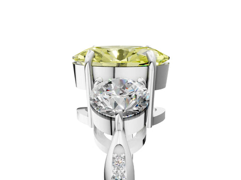 White gold Three-Stone Fancy Yellow Oval Cut Diamond Channel Set Engagement Ring with Prong Setting_41
