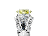 White gold Three-Stone Fancy Yellow Oval Cut Diamond Engagement Ring with Pave Band and Prong Setting_17