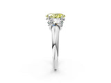 White gold Three-Stone Fancy Yellow Oval Cut Diamond Engagement Ring with Prong Setting_17