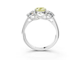 White gold Three-Stone Fancy Yellow Oval Cut Diamond Engagement Ring with Prong Setting_18