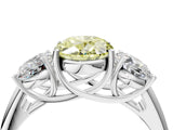 White gold Three-Stone Fancy Yellow Oval Cut Diamond Engagement Ring with Prong Setting_19
