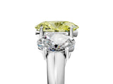 White gold Three-Stone Fancy Yellow Oval Cut Diamond Engagement Ring with Prong Setting_20
