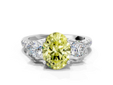 White gold Three-Stone Fancy Yellow Oval  Cut Diamond Pavé Band with Four-Prong Setting_28