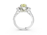 White gold Three-Stone Fancy Yellow Oval  Cut Diamond Pavé Band with Four-Prong Setting_31
