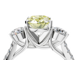 White gold Three-Stone Fancy Yellow Oval  Cut Diamond Pavé Band with Four-Prong Setting_32