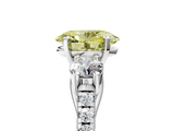 White gold Three-Stone Fancy Yellow Oval  Cut Diamond Pavé Band with Four-Prong Setting_33