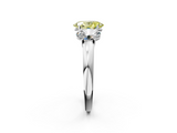 White gold Three-Stone Fancy Yellow Oval  Cut Diamond Ring with Channel-Set Band and Four-Prong Setting_63