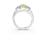 White gold Three-Stone Fancy Yellow Oval  Cut Diamond Ring with Channel-Set Band and Four-Prong Setting_64