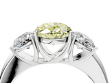White gold Three-Stone Fancy Yellow Oval  Cut Diamond Ring with Channel-Set Band and Four-Prong Setting_65