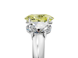 White gold Three-Stone Fancy Yellow Oval  Cut Diamond Ring with Channel-Set Band and Four-Prong Setting_66