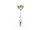 White gold Three-Stone Fancy Yellow Oval  Cut Diamond Ring with Pear Side Stones in Four-Prong Setting_127