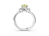 White gold Three-Stone Fancy Yellow Oval  Cut Diamond Solitaire with Prong Setting and Classic Band_61
