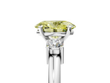 White gold Three-Stone Fancy Yellow Oval  Cut Diamond Solitaire with Prong Setting and Classic Band_63