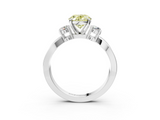 White gold Three-Stone Fancy Yellow Oval  Cut Diamond Twist Band with Prong Setting_52