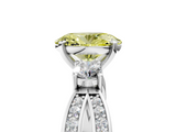 White gold Three-Stone Fancy Yellow Oval  Cut Diamond Twist Band with Prong Setting_55