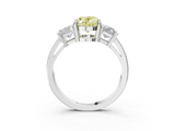 White gold Three-Stone Fancy Yellow Oval  Cut Solitaire Ring with Prong Setting_6