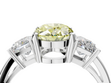 White gold Three-Stone Fancy Yellow Oval  Cut Solitaire Ring with Prong Setting_7