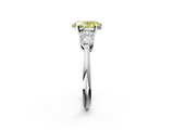 White gold Three-Stone Fancy Yellow Oval  Diamond Ring with Pear Side Stones in Four-Prong Setting_64