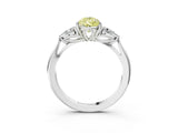 White gold Three-Stone Fancy Yellow Pear Cut Brilliant Diamond Solitaire Ring with Tapered Band and Four-Prong Setting_34