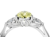 White gold Three-Stone Fancy Yellow Pear Cut Brilliant Diamond Solitaire Ring with Tapered Band and Four-Prong Setting_35